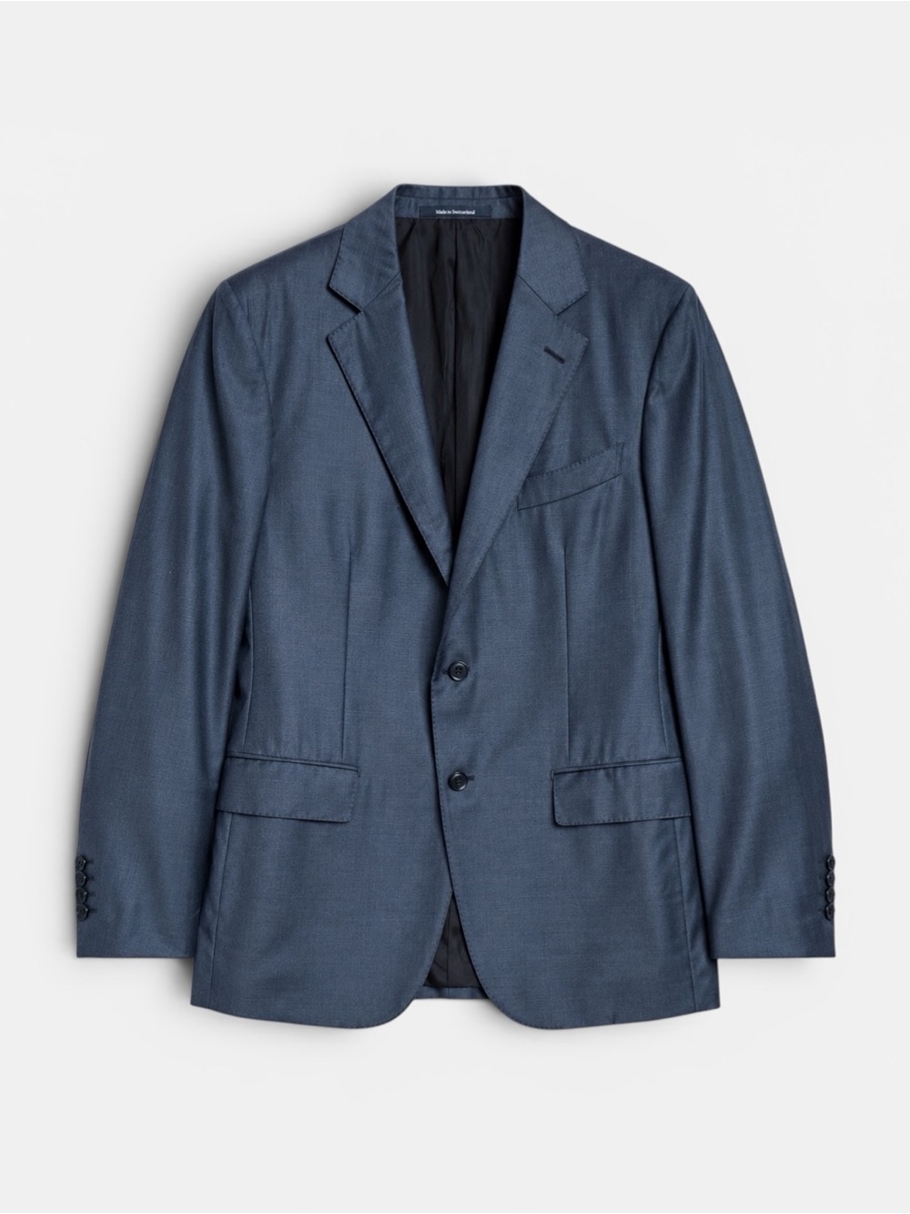 Ermenegildo Zegna Trofeo Torino Wool Blazer 50R Blue Luxury Sport Coat Minimal